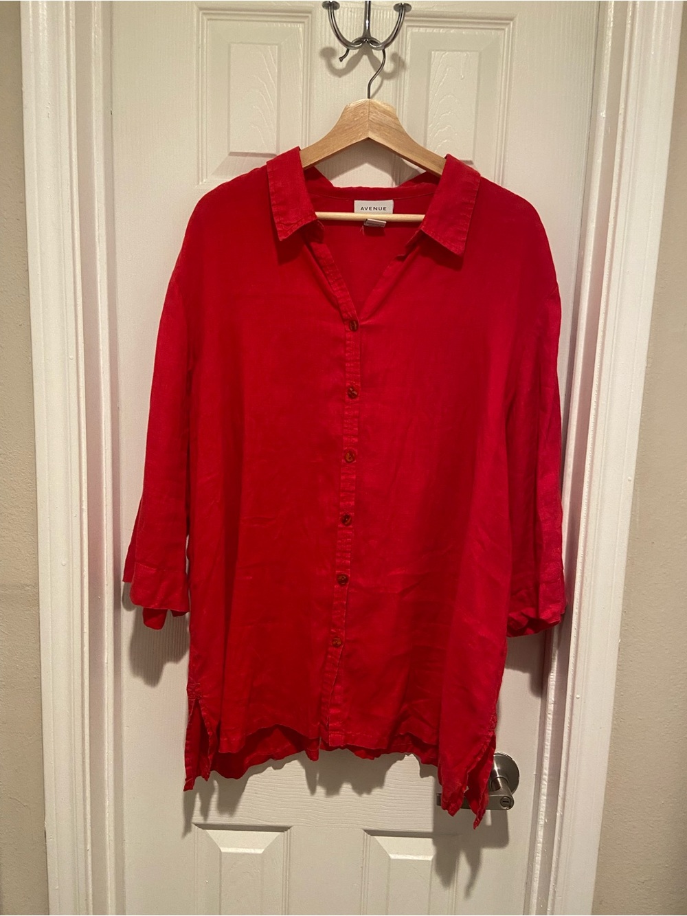 Red Linen Avenue Button Down